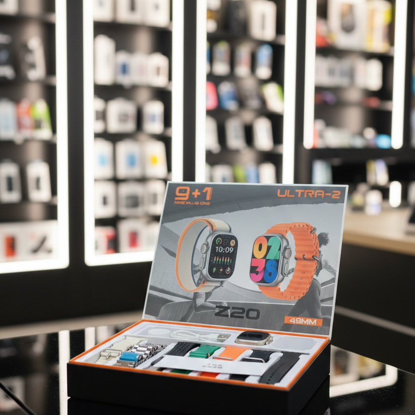 Z20 Ultra 2 Smartwatch | Super HD Display | 7 Straps | Wireless Charging & BT Calling | Newest Model