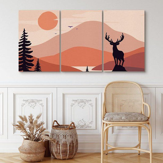 3pcs Deer Style Stickytiles Frames Providing Unique Artistic Design Elegant Look Durable Quality Home Decoration - 8*11