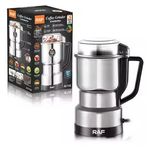 RAF Stainless Steel Electric Coffee Grinder – High-Power Bean & Spice Blender for Home Use