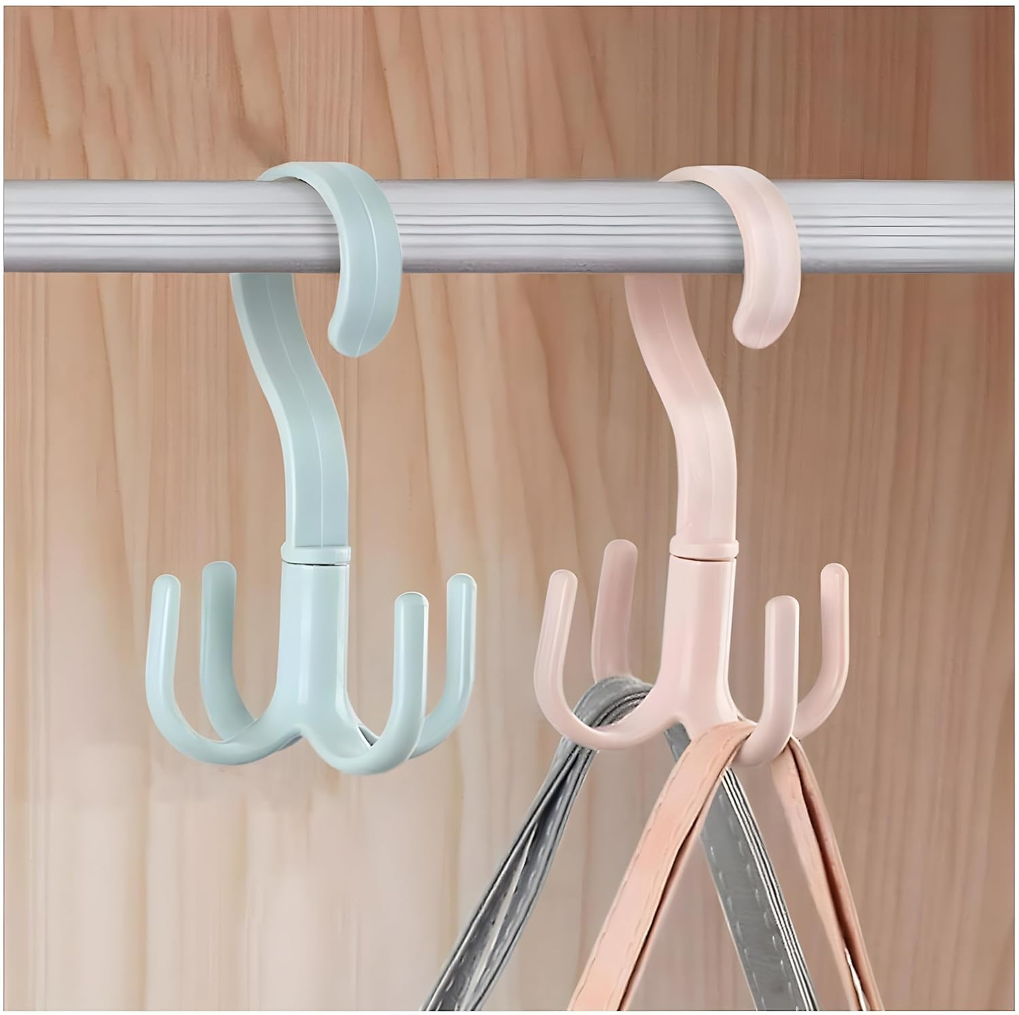 (1 piece) Multi-Purpose Hook Four-Claw Rotatable Coat Hooks Hanging Powerful Storage Rack House Kitchen Pot Pan Hanger Scarf Hanger (random color)