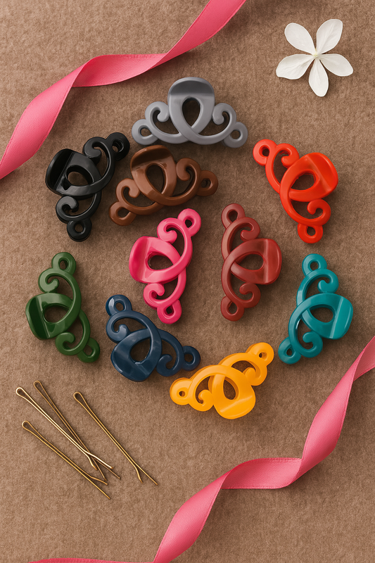 Large Plastic Hair Catchers – 6-Piece Set for Girls, Multiple Colors