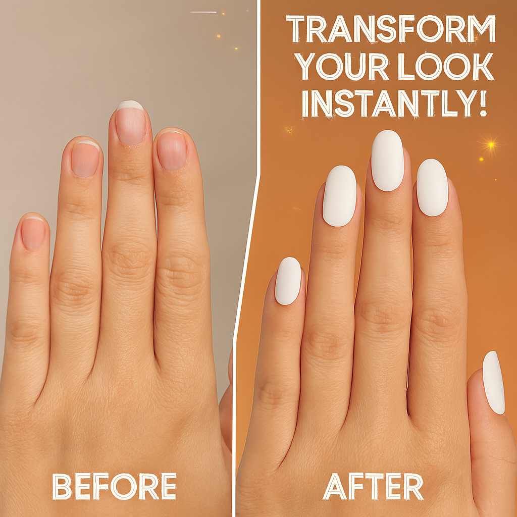 Pack of 24 Charming Artificial Nails with Glue – 240 Nails &amp; 24 Glues Total, Beautiful Nail Extensions for Girls &amp; Women (Random color)