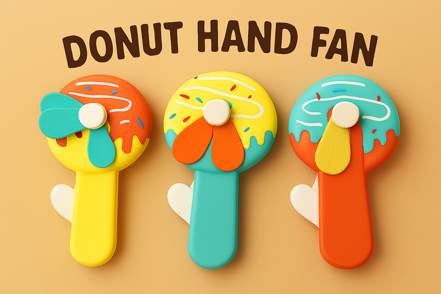 Handheld Donald Shape Toy Fan for Kids – Cute Cartoon Design, Safe Soft Blades, Portable Mini Fan for Summer Play &amp; Cooling (Random Color)