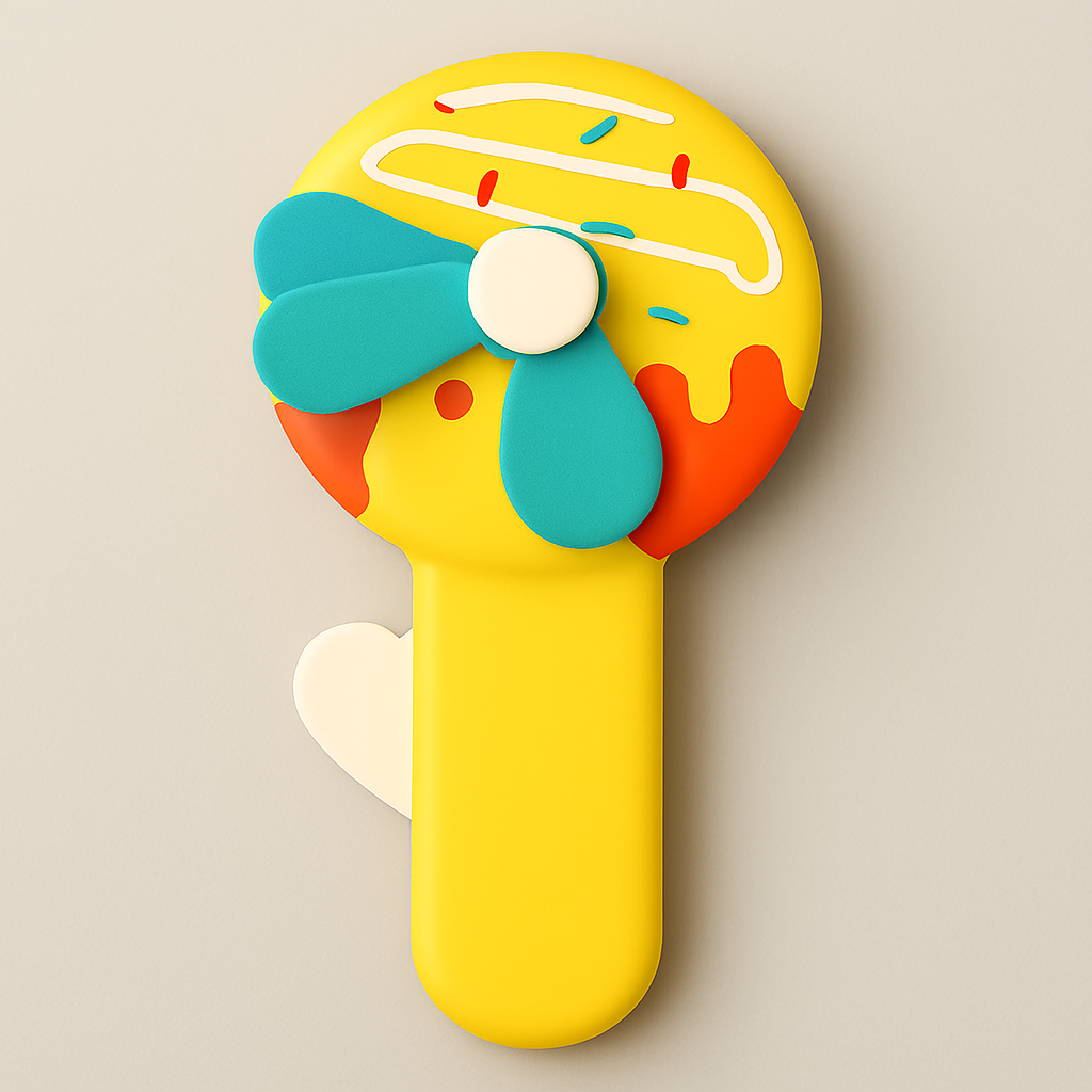 Handheld Donald Shape Toy Fan for Kids – Cute Cartoon Design, Safe Soft Blades, Portable Mini Fan for Summer Play &amp; Cooling (Random Color)