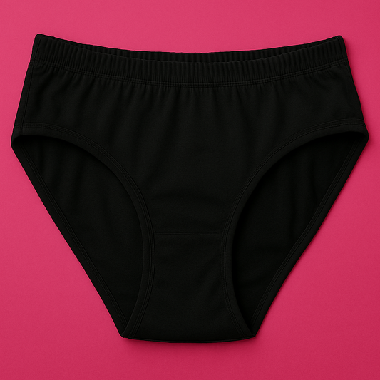 Jersey Plain Panty for Women – Lightweight, Comfortable &amp; Soft Everyday Wear Underwear, Available in Sizes S, M, L (Black) - Small