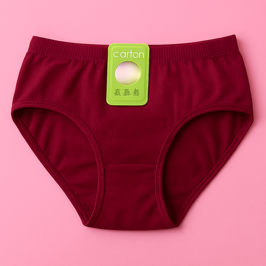 Jersey Plain Panty for Women – Soft, Lightweight &amp; Comfortable Everyday Underwear, Breathable Jersey Fabric in Maroon - Small