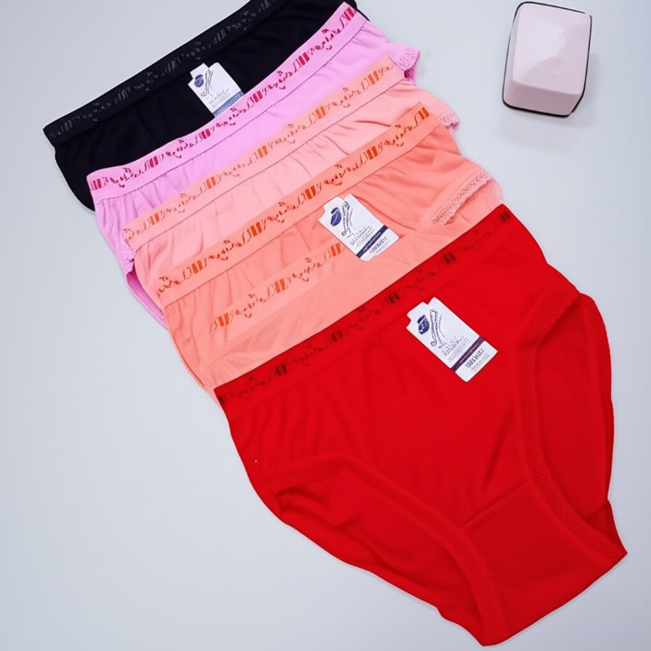 Pack of 3 Women’s Underwear – Comfortable Lycra Banyan Fabric Panties for Everyday Wear, Available in Sizes S, M, and L – Soft, Stretchable, and Breathable Innerwear (Random Color) - Small