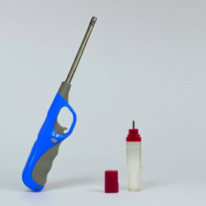 Electronic Refillable Gas Lighter for Kitchen, Stove, Candle, Camping, and Outdoor Use – Durable Butane Ignition with Easy Refill Design, Portable and Eco-Friendly Multipurpose Flame Lighter for Cooking, Grills, Fireplaces, and Travel (Random Color)