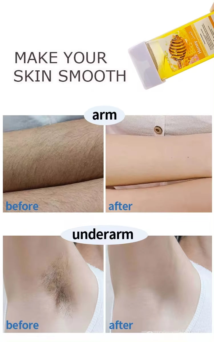 Refill Wax for Women, Roll On Wax Refill for Hair Areas of the Body, Roller Waxing Hair Removal Depilatory Refill Wax with different flavour (1 Pc) (Random Flavors)