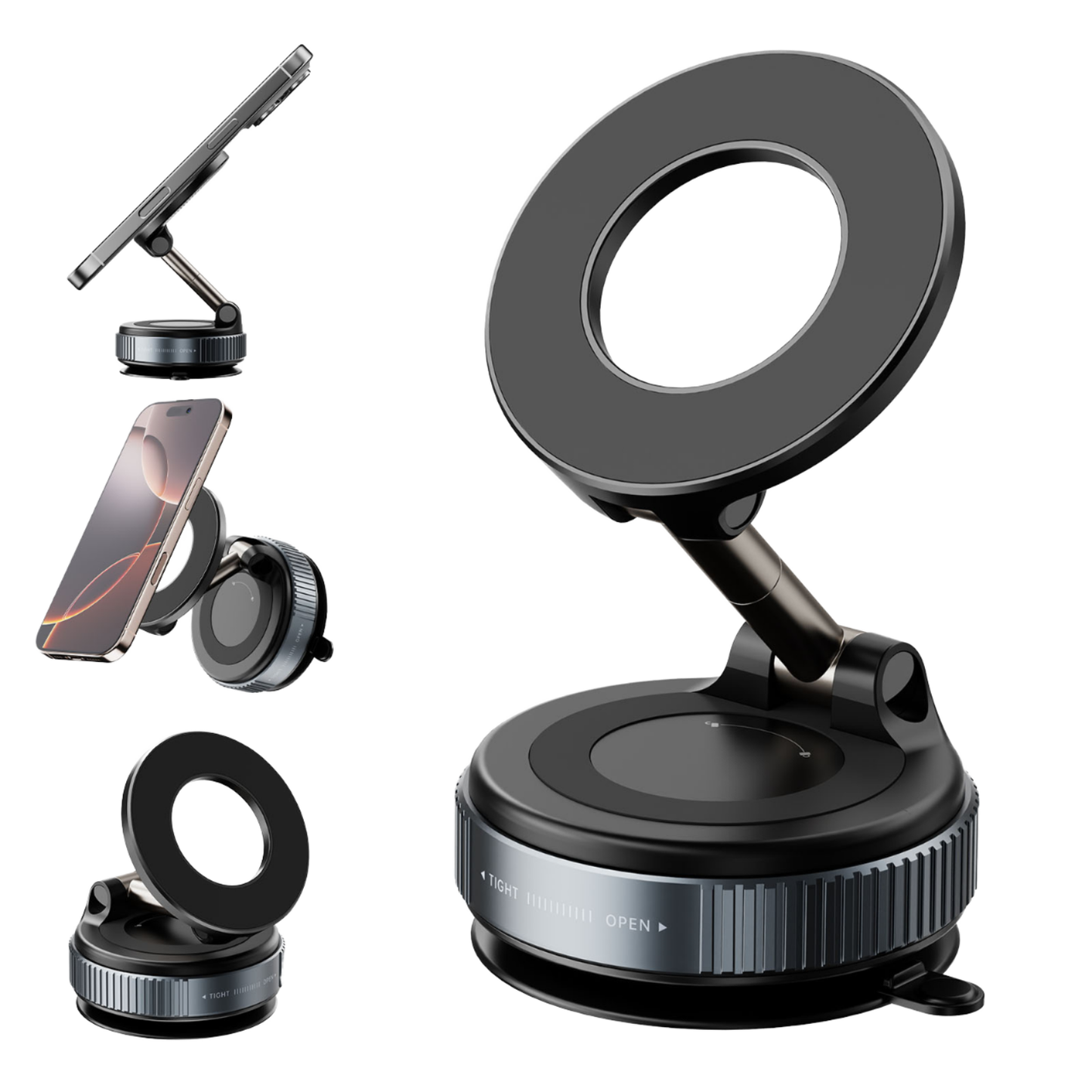 Adjustable Mobile Suction Holder – Strong Grip Phone Mount for Car, Desk, Kitchen &amp; Bedside Use