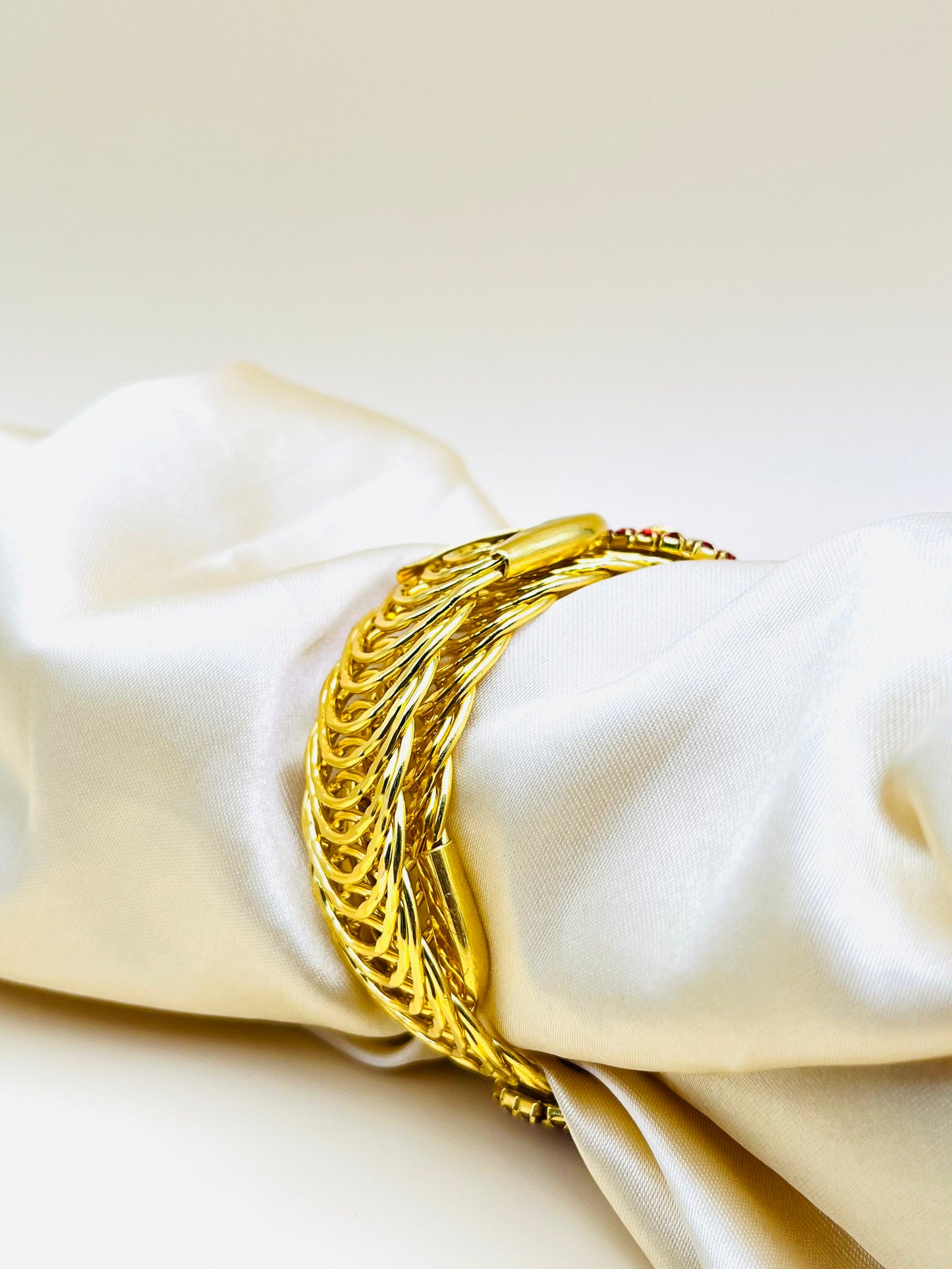 Imported Royal Elegance Sapphire Bracelet – Regal Design Golden Bracelet – Best Quality Artificial Bracelet For Girls &amp; Women | Bracelet For Every Occasion - Random Color