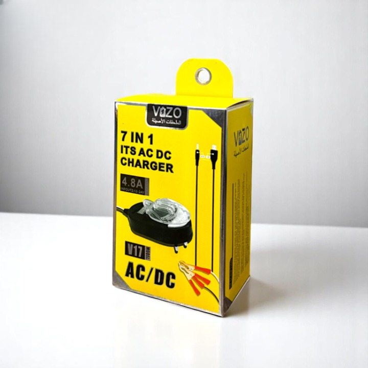 Vizo V17 - 7-in-1 Multi-Port Charger | Best Quality Charger For Android  | AC/DC Clamp Charger | AC/DC Desktop Charger