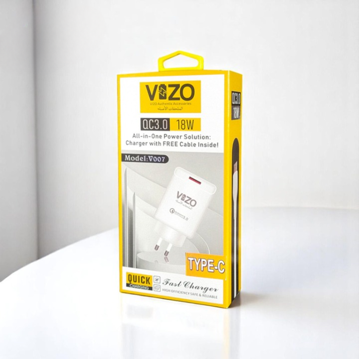 V007 – Type-C Fast Charger | Vizo V007 Type-C Charger | Charger For Android | Mobile Phone Charger - 18W