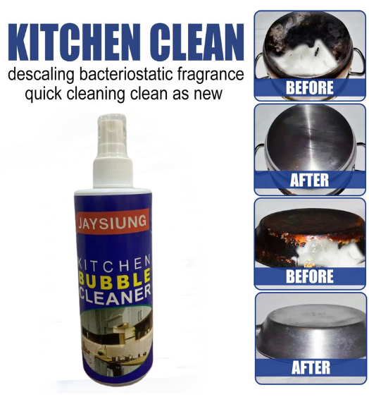 Kitchen Bubble Grease Cleaner 250ML | Dirt Grease dust cleaner for car, kitchen, home