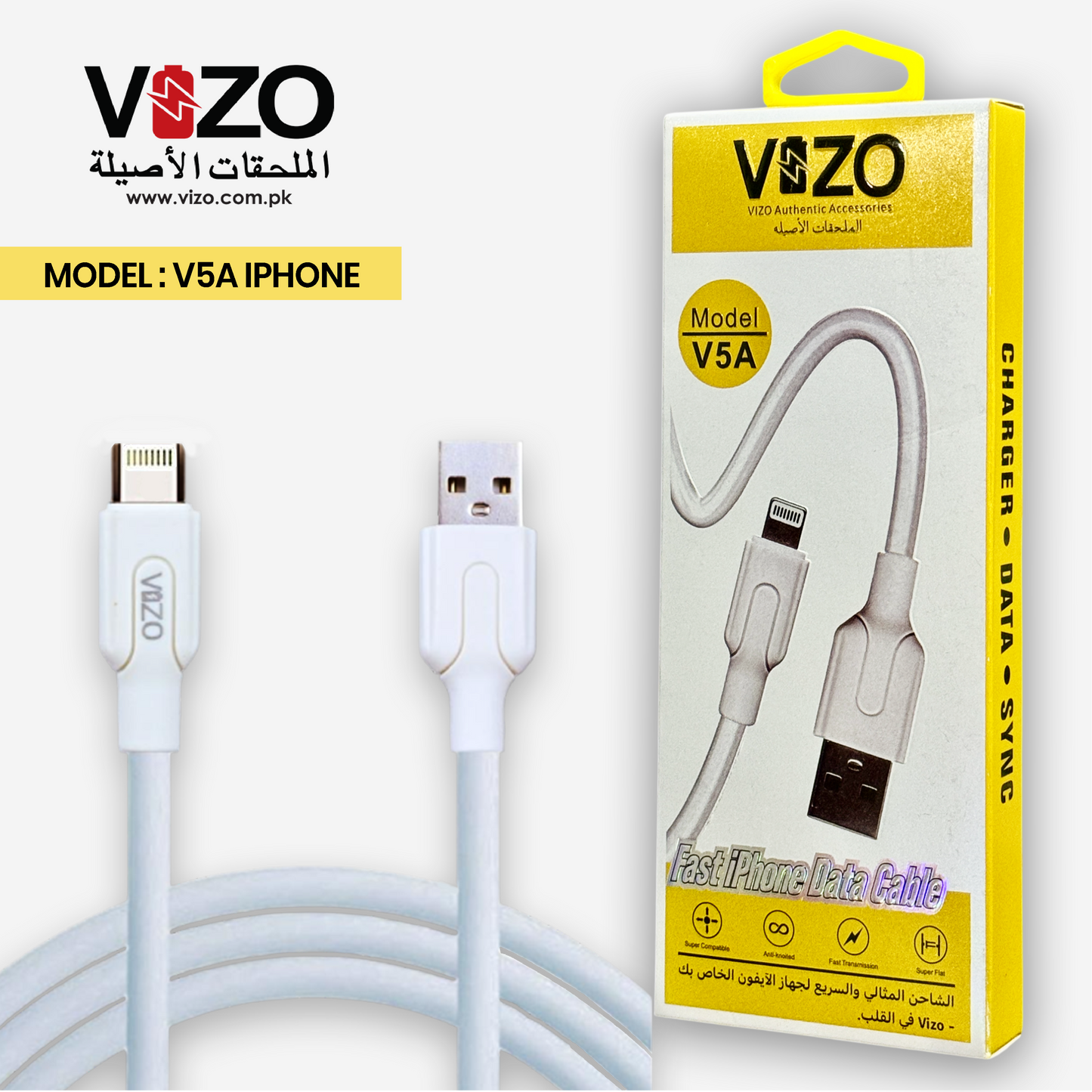 V5A iPhone Lightning Cable | Best Quality Cable For iphone | iPhone Charging Cable - iPhone Charging Pin 