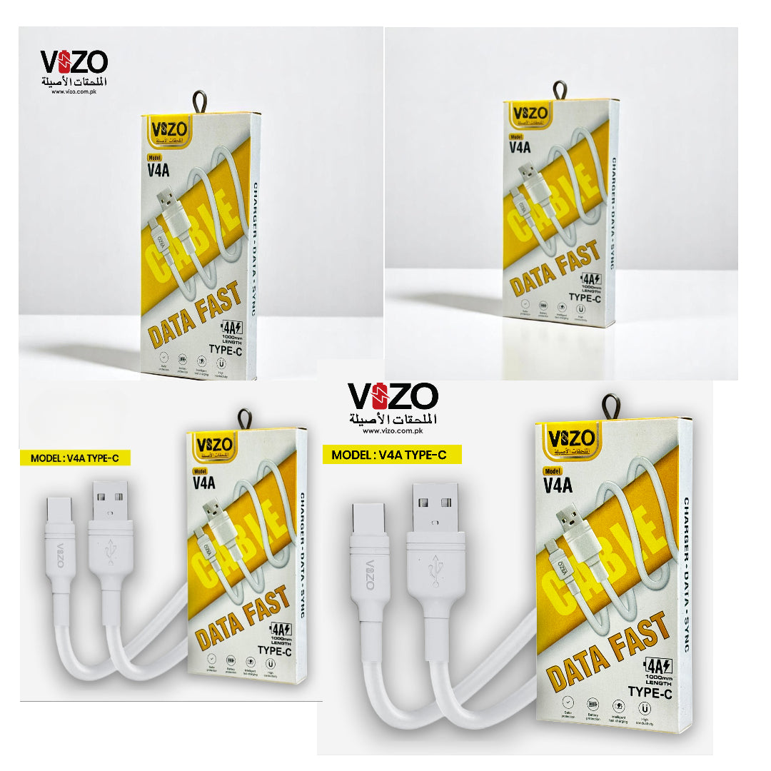 V4A Type-C Fast Charging Cable | Type-C Charging Cable | Fast Charging Cable | Type-C Cable | V4A Cable For Mobile Phone 