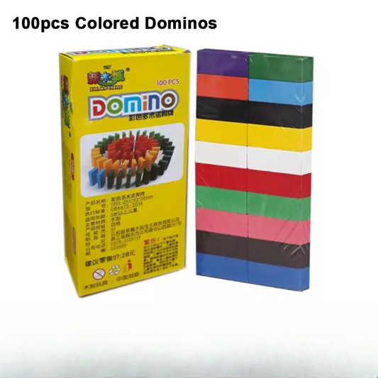 Domino Blocks Children Color Sort Kids Early Educational Wooden Bright Dominoes Games Toys For Children Gift