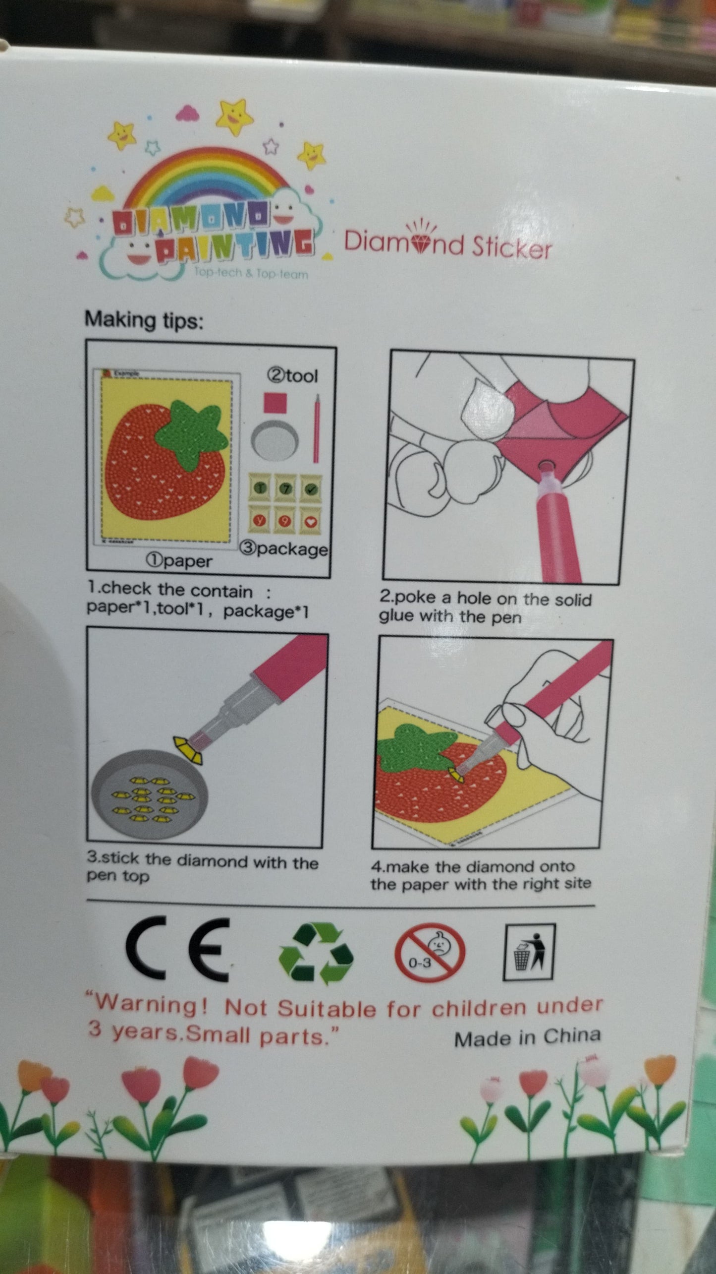 Diamond painting sticker kit ( for kids )random designs