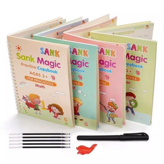 Sank Magic book Practice [Pack of 4] | Tracing Handwriting First Preschool Baby Learning Books for Kids