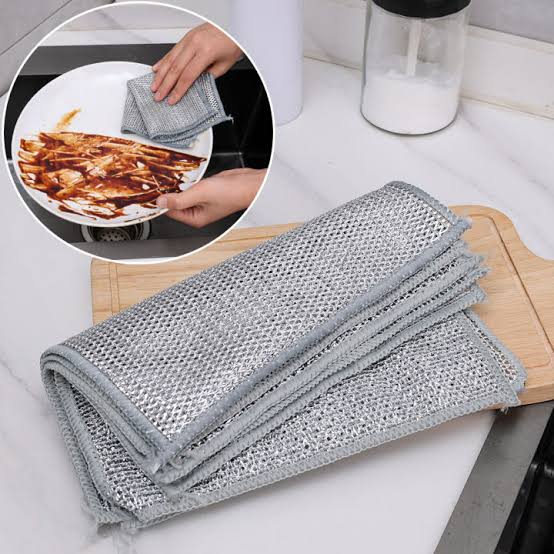 Durable Wire Dish Washing Cleaning Cloth – Heavy-Duty Scrubbing Rugs for Kitchen Dishes, Utensils &amp; Cookware - Pack Of 10