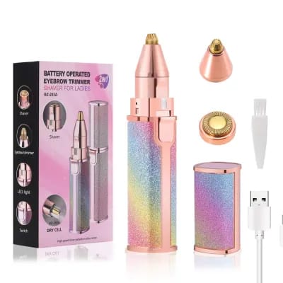 2 In 1 Hair Remover Chargeable , Multi Attractive Color With USB Charging Cable And Cleaning Brush