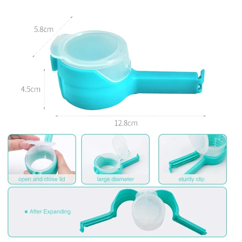 Food Sealing Clip with Discharge Nozzle Plastic Bag Moisture Sealing Clamp Food Saver Kitchen Snack Tool (Random Color)