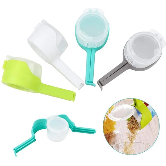 Food Sealing Clip with Discharge Nozzle Plastic Bag Moisture Sealing Clamp Food Saver Kitchen Snack Tool (Random Color)