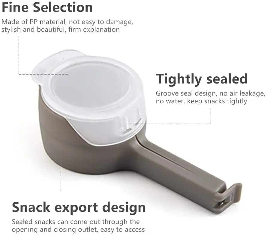 Food Sealing Clip with Discharge Nozzle Plastic Bag Moisture Sealing Clamp Food Saver Kitchen Snack Tool (Random Color)