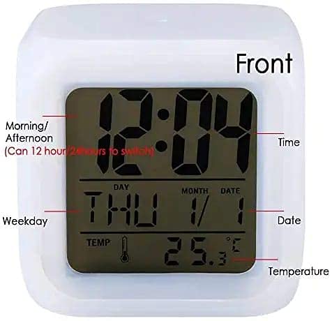 Creative Alarm Clock Sublimation LED Digital Clock 7 Color Changing Light Night Glowing Kids Desk Clock