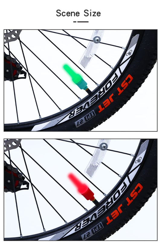 (4pcs)New wheel sensor light motion light sensor led valve light  for bicycle/ bike/car for all vehicle nozzle lamp stick - Red