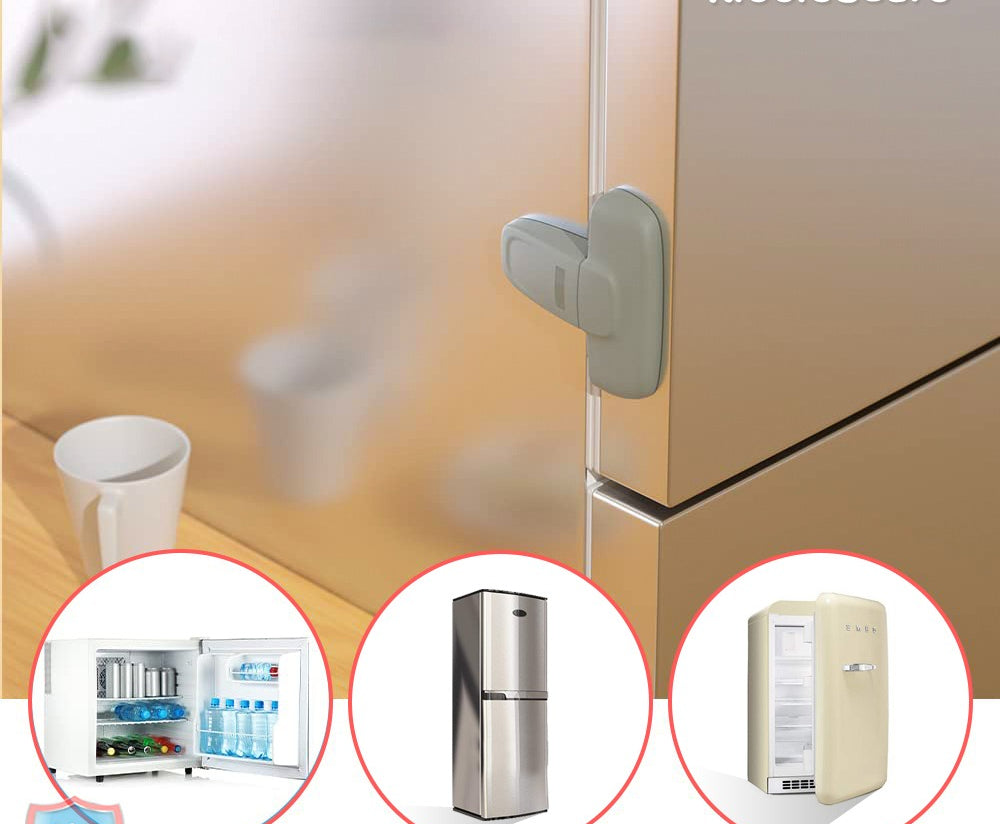 Child Safety Fridge Lock , Baby Safety Refrigerator Freezer Door Lock, No Tools Need or Drill