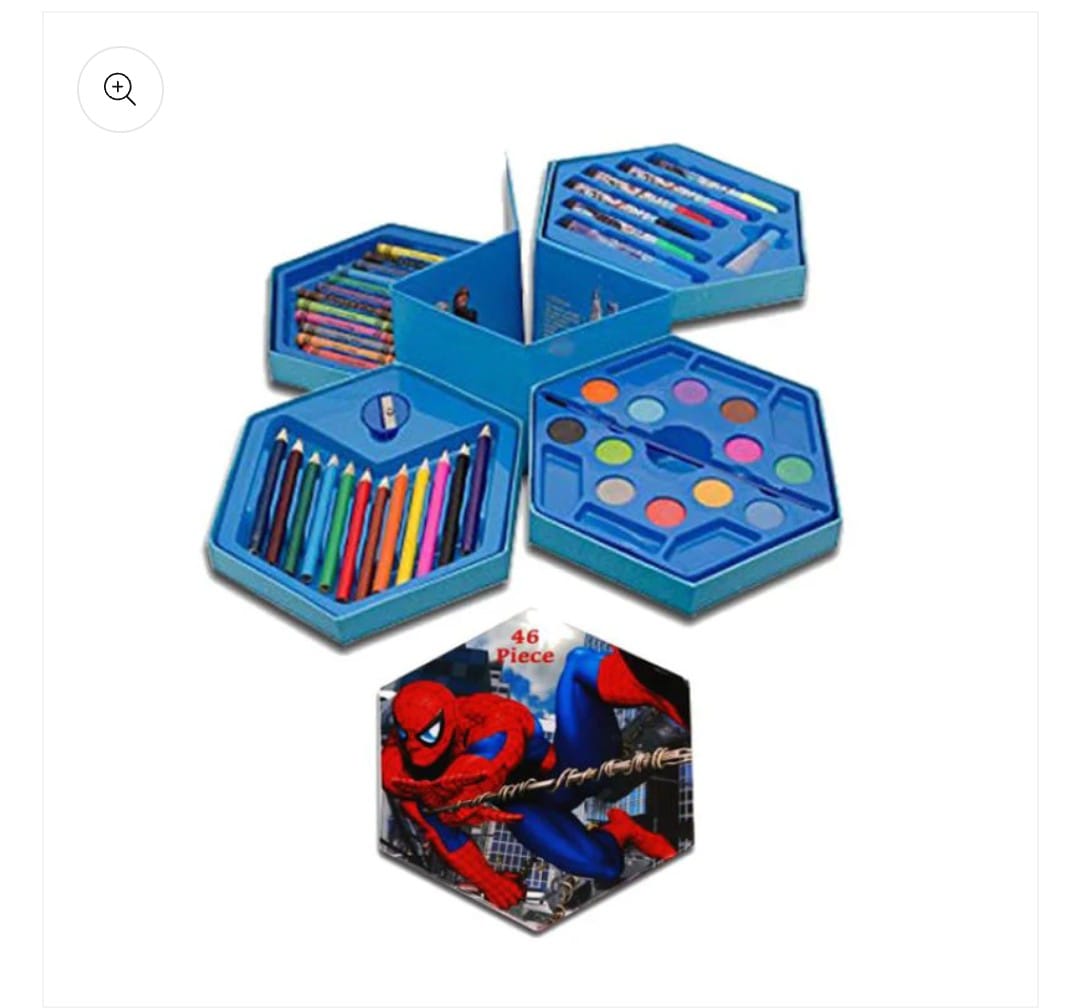 46 Pcs Painting colour kit for kids, fun Disney/Cartoon character art set(random design color)