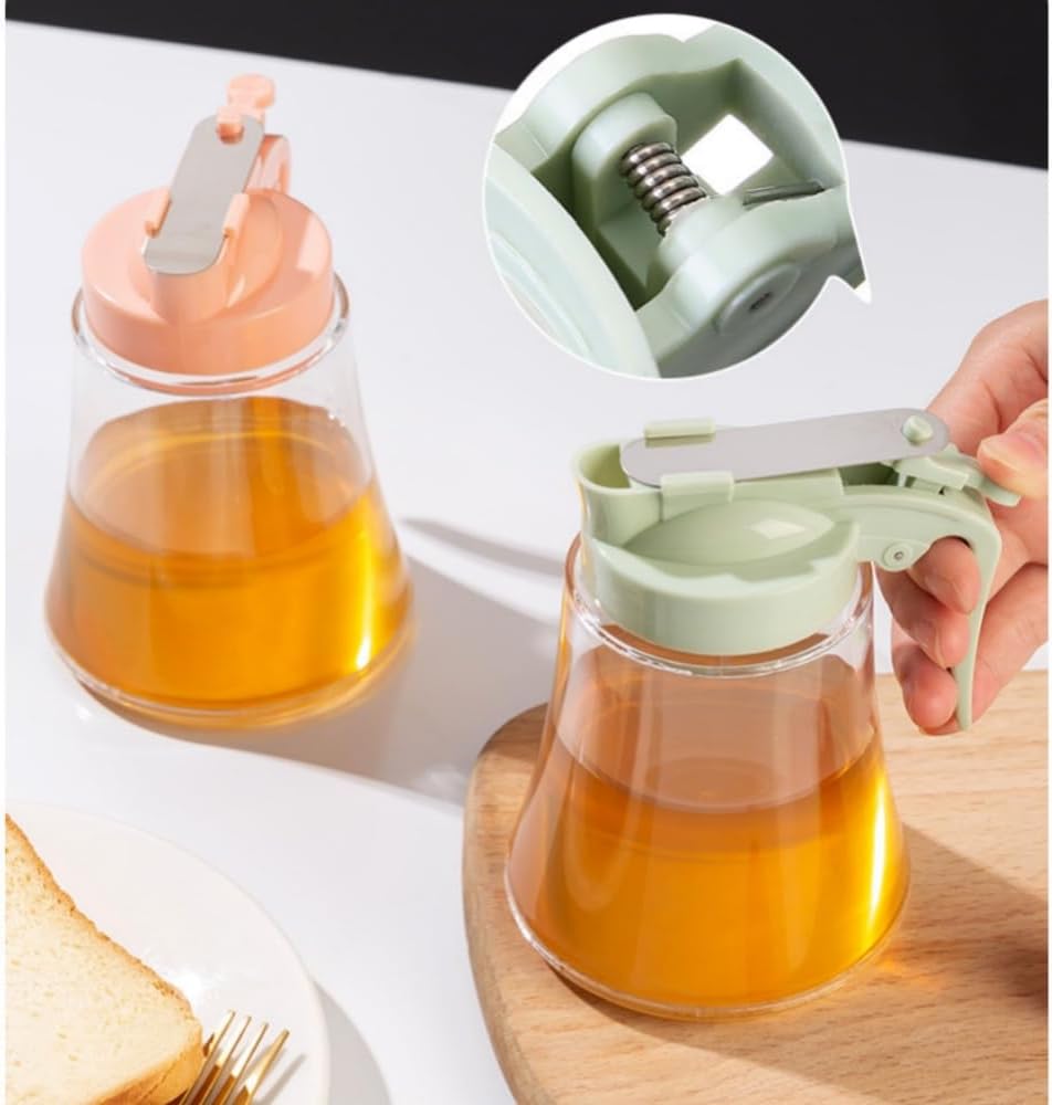 Honey Dispenser No Drip - Easy Squeeze Syrup Dispenser Bottle for Efficient Serving,  Honey Squeeze Jar for Kitchen &amp; Coffee Bar, Mess-Free Solution(250ml)