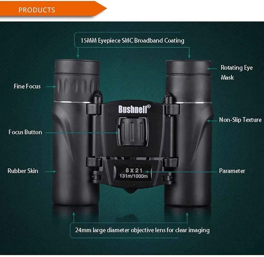 Telescope Compact Folding Binoculars with BAK4 Prism,HD Professional Vision Clear Bird Watching Binoculars for Kids