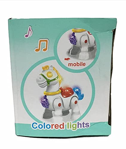 Walking Musical Pony Horse - Lights and Sounds - Interactive Kid Fun Toy (Random color)