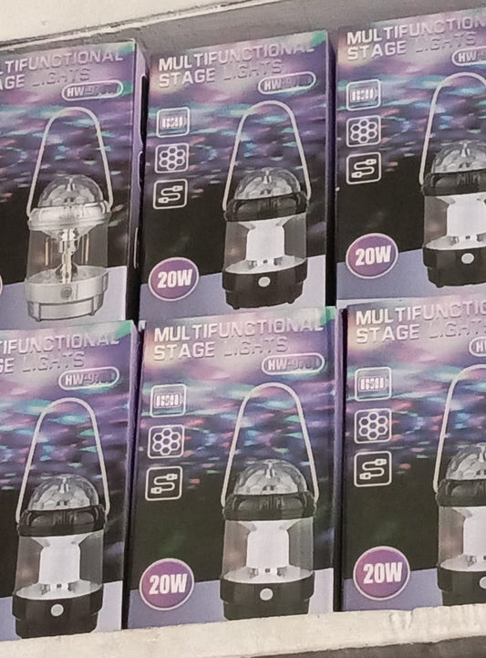 Rechargeable 2-in-1 Outdoor Camping Lamp &amp; Disco/Fancy Light Stage Light with USB Cable (Random color) - HW978W