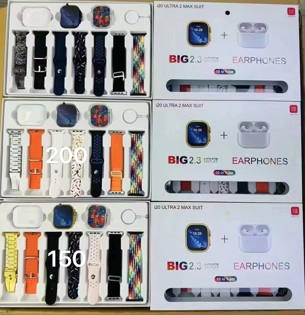 i20 Ultra MAX Smart Watch | Premium Quality | 2.3 '' Big Display Screen | Airpods &amp; 7 Straps in Box | 10 in 1 (Random color)
