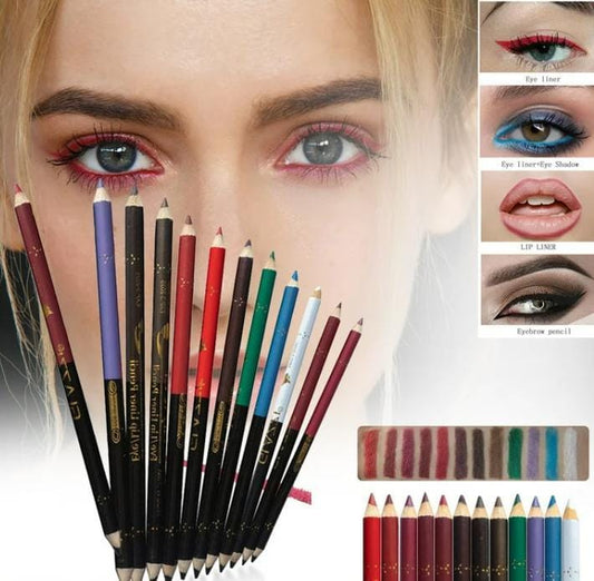 ( Pack of 6  )2 in 1 colors eye pencil multipurpose Eye Pencil (Random color)