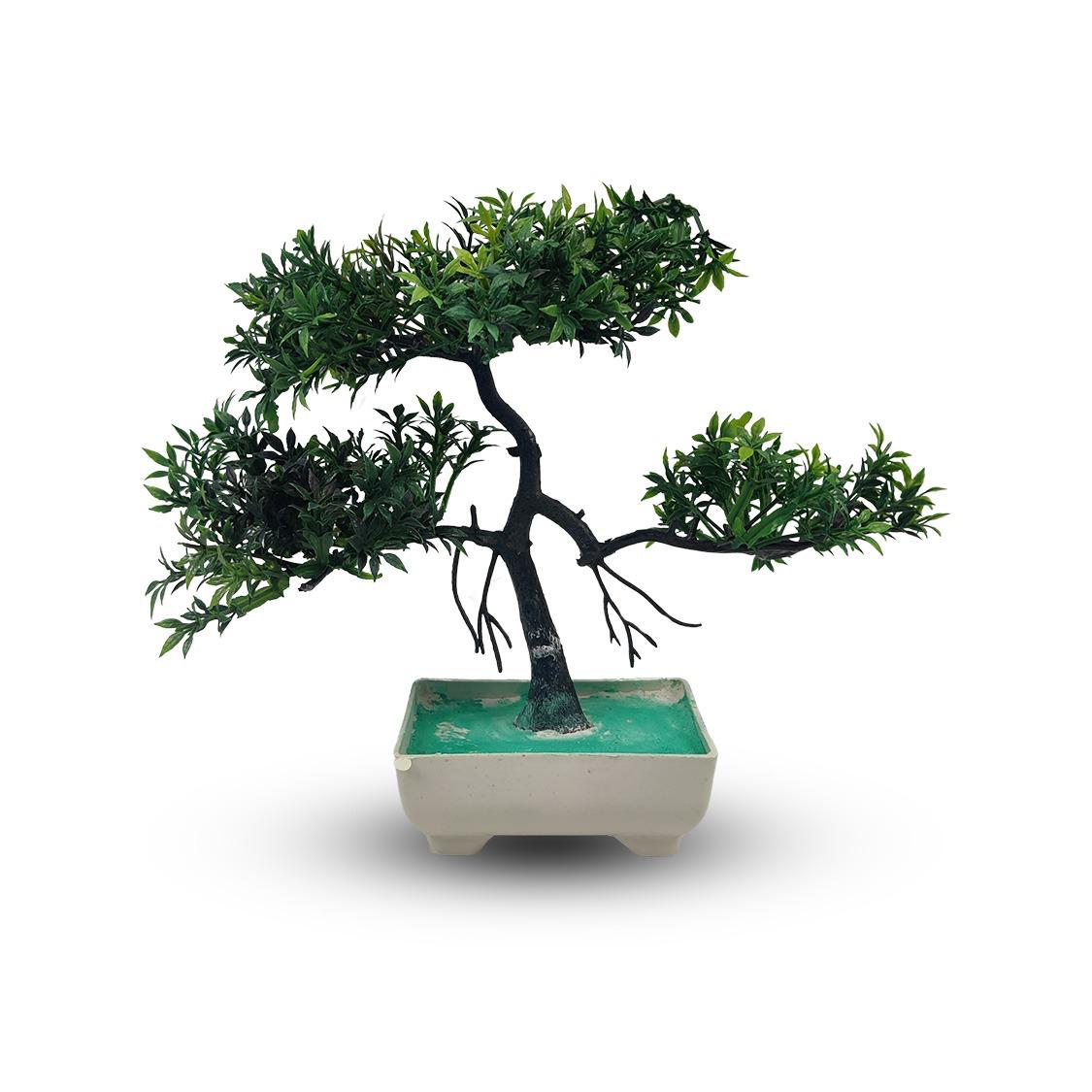 Green Artificial Bonsai Tree ( 1 Piece )–   Bonsai Tree Room Decor for Home, Office &amp; Bedroom | Best Artificial plaster Pot