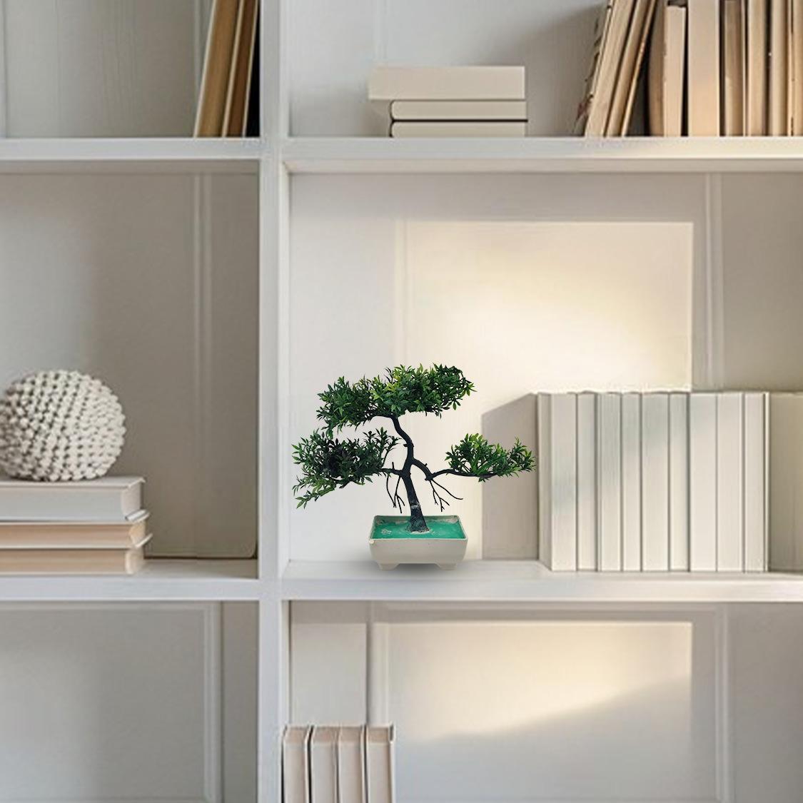 Green Artificial Bonsai Tree ( 1 Piece )–   Bonsai Tree Room Decor for Home, Office &amp; Bedroom | Best Artificial plaster Pot