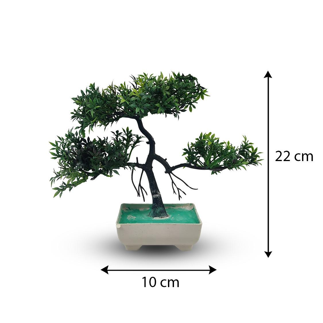 Green Artificial Bonsai Tree ( 1 Piece )–   Bonsai Tree Room Decor for Home, Office &amp; Bedroom | Best Artificial plaster Pot
