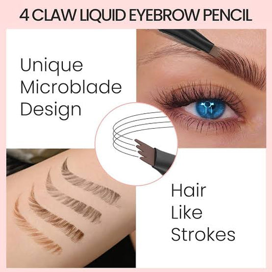 ( Tattoo brow) 4 Points Tip Tattoo Pen | 4 Tip Tattoo Eyebrow Pen | Eyebrow Pencil Creates Natural Makeup Effect - Black
