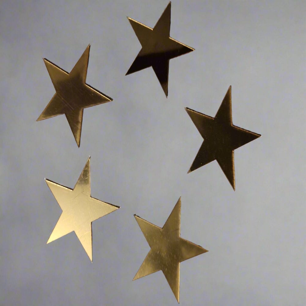 15 stars Mirror Matrial Acrylic  Wall Art Decor star Stickers Decals for Kids Girls Bedroom Bathroom Playroom golden