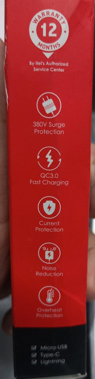 Itel 18w QC3.0 Fast charge Adapter with Fast charging with Micro Cable