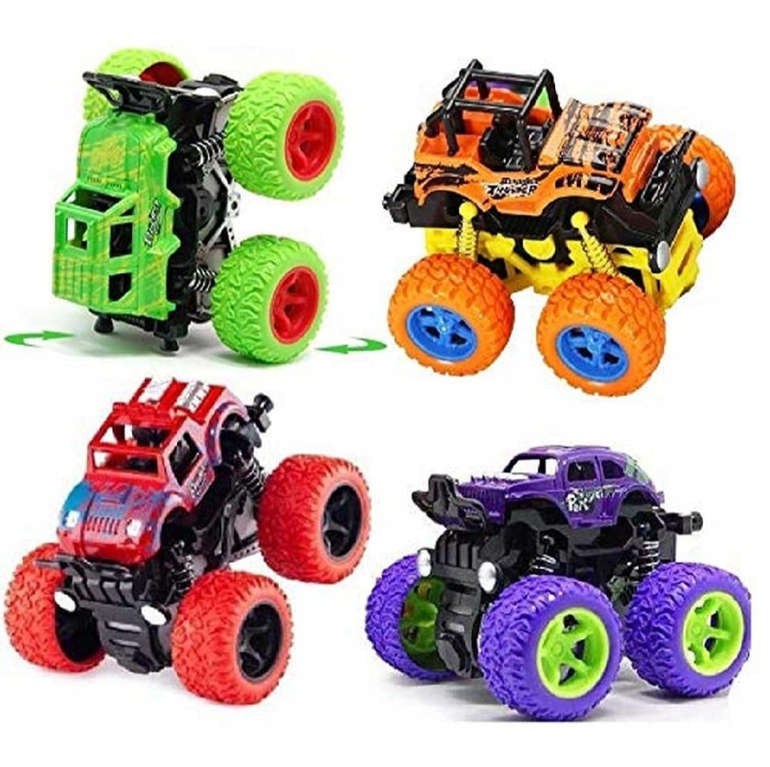 Monster Truck Toys Friction Push &amp; Go High Speed Friction Vehicles for Kids