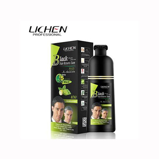 Original Lichen Hair Color Shampoo for Men, Women 200ml - Natural Black
