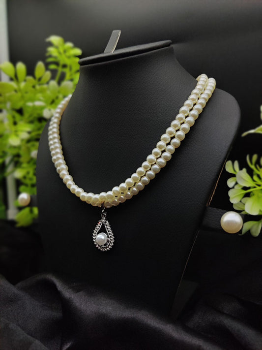 Imported Exquisite Pearl Necklace Set with Radiant Pendant &amp; Earrings 🌟 | Best Quality Necklace For Girls &amp; Women
