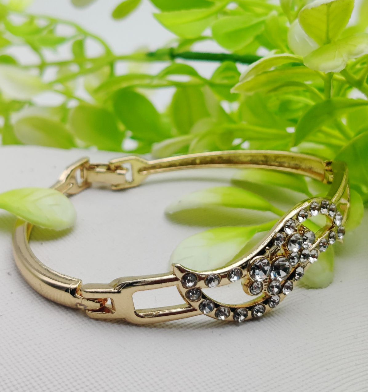 Exquisite Imported Adjustable Crystal Leaf Bracelet | Best Quality Artificial Bracelet For Girls &amp; Women | Bracelet For Every Occasion | Elegant Design