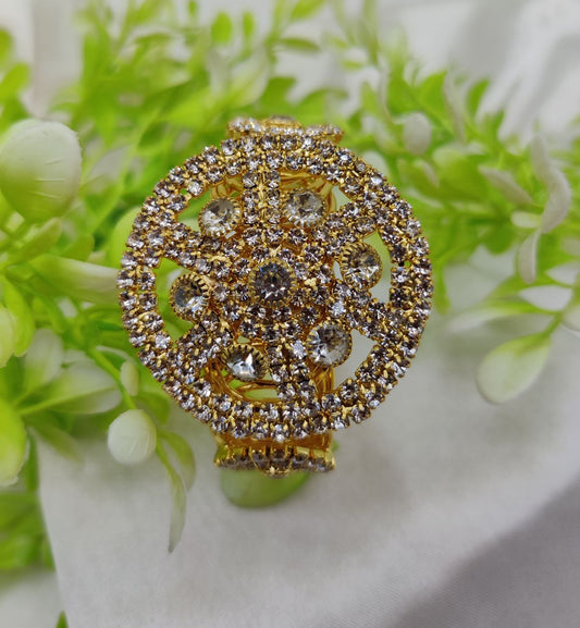 Imported Radiant Crystal Golden Wheel Bracelet – Adjustable Bracelet – Best Quality Artificial Bracelet For Girls &amp; Women | Bracelet For Every Occasion - Random Color