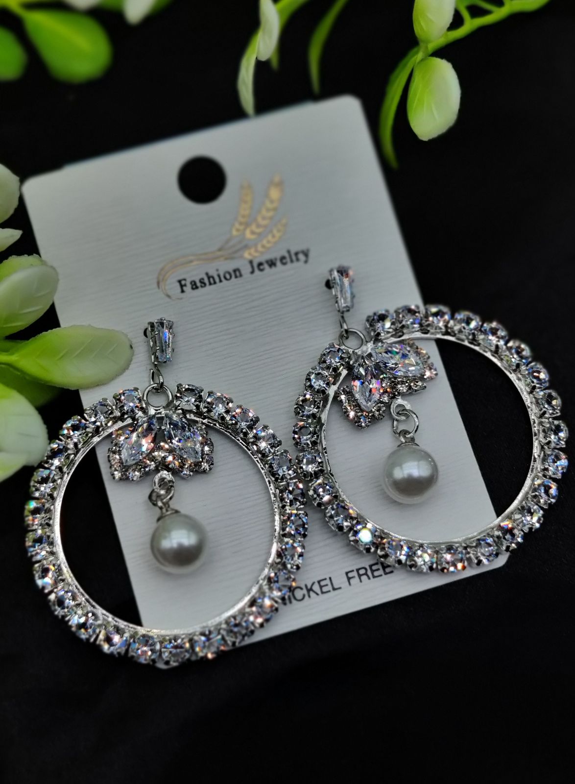 Imported Elegant Earrings  Starburst Pearl,Designs | Best Quality Earrings For Girls &amp; Women | Luxury Look Earrings ( Silver Color )